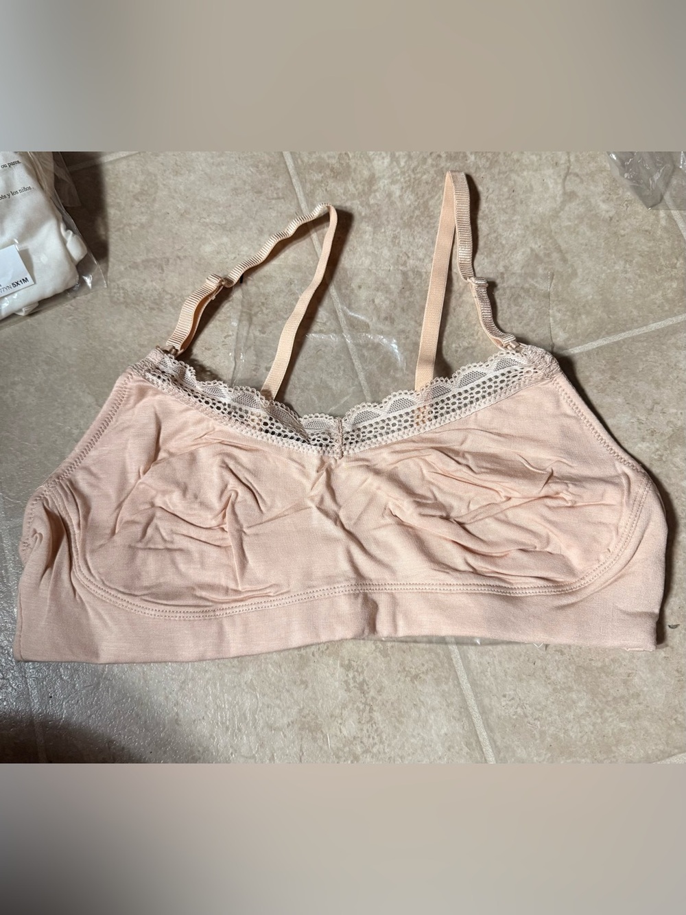 Arabella Women’s Lace Trim Wireless nursing Bralette size large